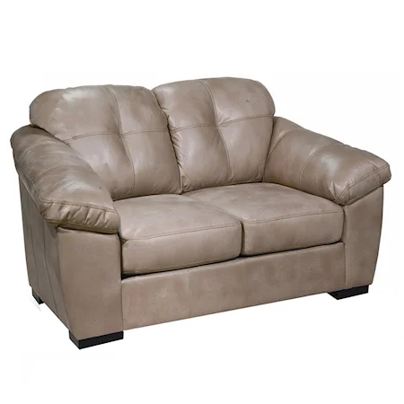Casual Loveseat with Sleek Upholstered Sides for Comfortable Family Rooms